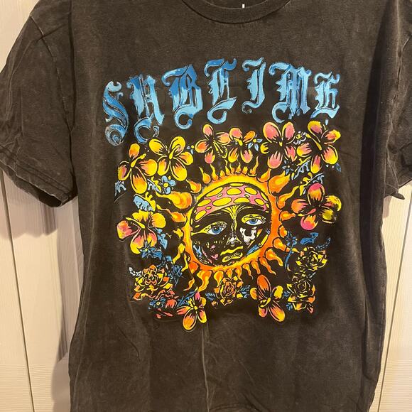 Sublime Sun Logo Graphic Tee Gray Large NWOT new without tags - Picture 3 of 5